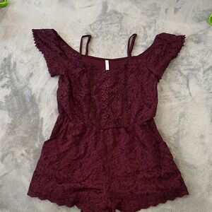 Xhilaration Burgundy Lace Chemise